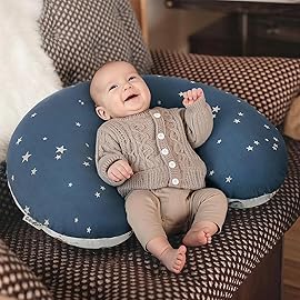 GRSSDER Reversible Nursing Pillow Cover, Ultra Soft Stretchy Minky Removable Nursing Covers Fitted for Breastfeeding Pillows Snug and Safe, Space