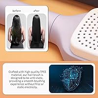 Vista 7 de Cepillos para el cabello para mujeres, cepillo desenredante de cabello, cepillo de pelo limpio con un solo clic con cerdas retráctiles, cepillo