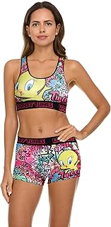 COCO BRANDS Spongebob & Patrick Womens Underwear Set - 2 Piece Tom and Jerry, Betty Boop Boy Shorts & Sports Bras for Women