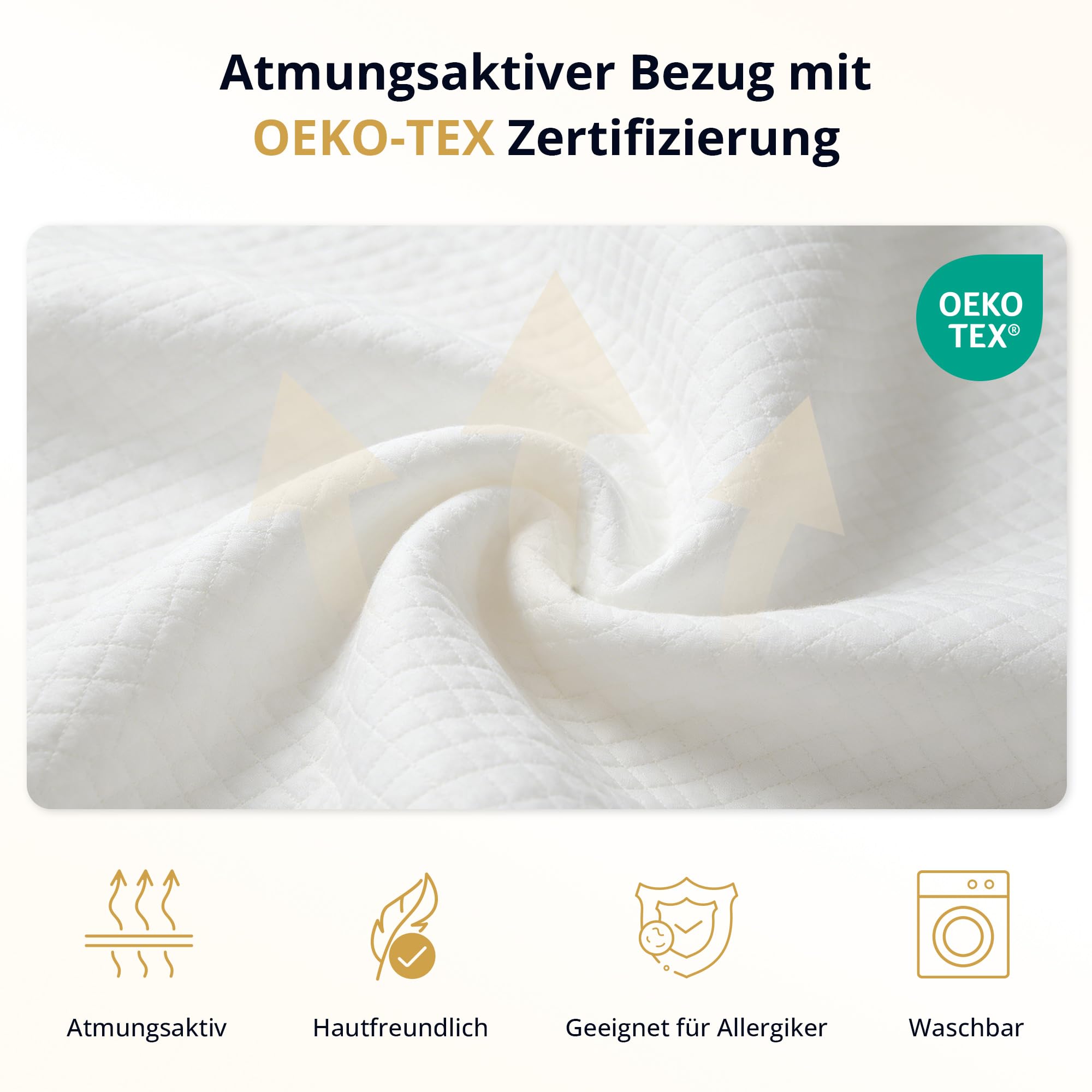 Ego Home Surmatelas en Mousse à mémoire de Forme, 120 x 200 cm, avec 5 cm de Hauteur, Respirant, surmatelas pour lit et lit à sommier tapissier, Housse Waschba