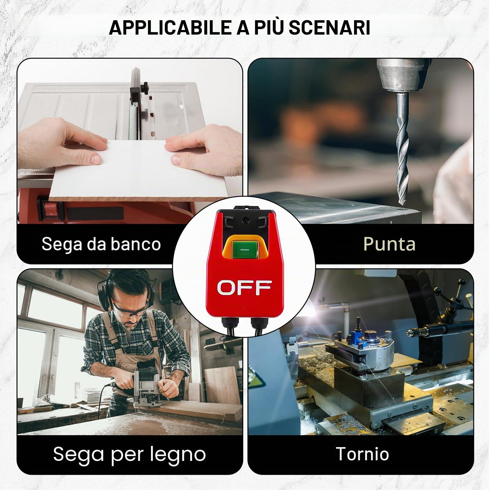 Interruttore monofase da 250 V, 16 A, interruttore di emergenza, interruttore di sicurezza, interruttore elettromagnetico, interruttore a macchina per spegnere rapidamente la tavola di fresatura e