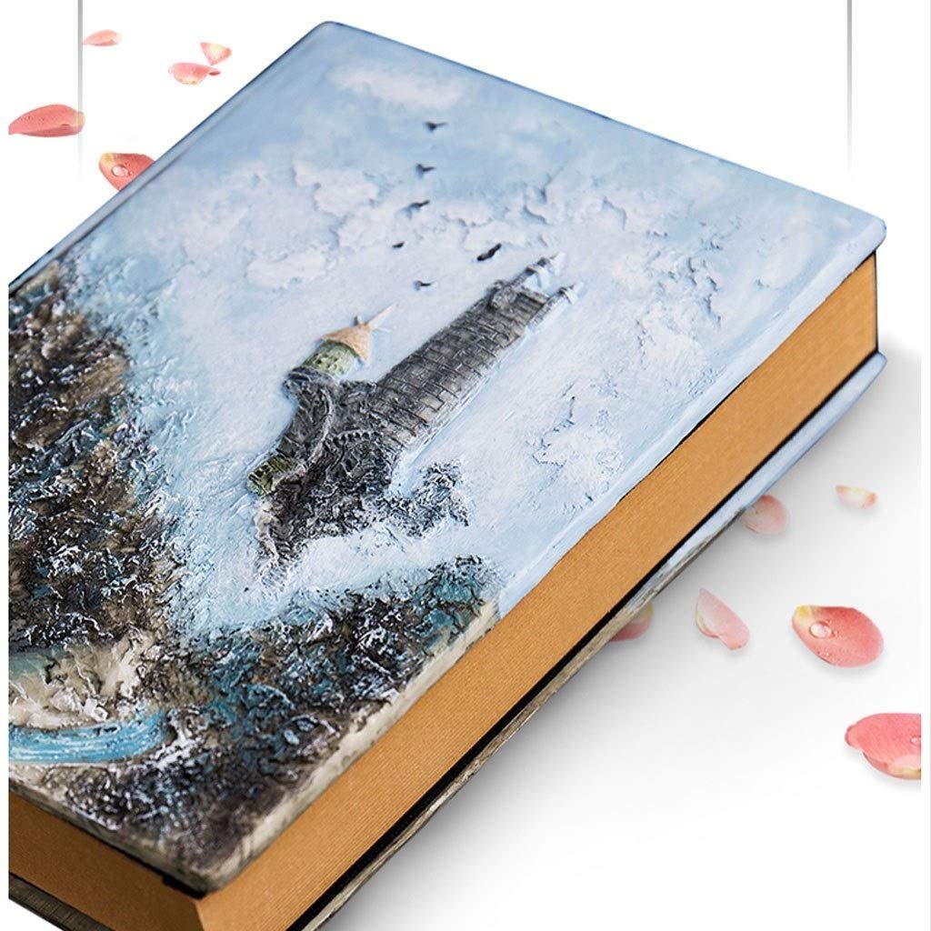 Cuaderno de grabado de resina, retro, creativo, manual, libro de registro europeo, personalidad, diario literario. (B)