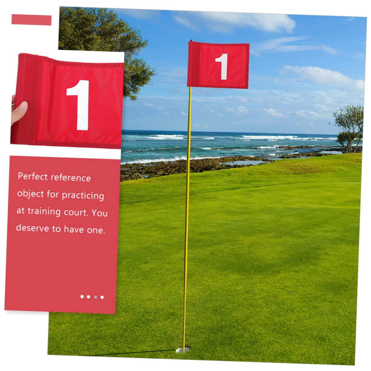 ARTSEWPLY 2pcs Portable Golf Flags Numbered Training for Practice Lightweight Design Weather Resistant Golfing Equipment for and Backyards