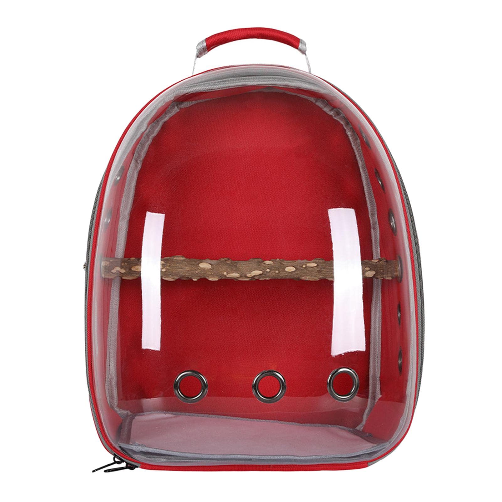 MYCENSE Parrot Backpack Carrier for Small Birds with Visible Window, Red 32x26x41cm
