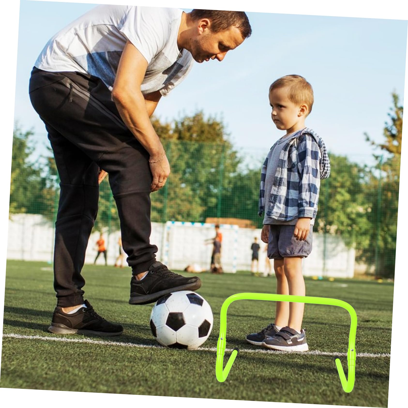 BESPORTBLE Compact Boys and Girls Training Hurdle Green Soccer Hurdles for Agility and Speed Training PVC