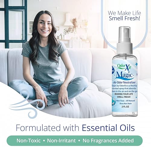 Vista 4 de OdorXit Magic Air Spray neutralizador de olores, potente neutralizador de olores de orina de perro y gato, refrescante de aire seguro para el hogar