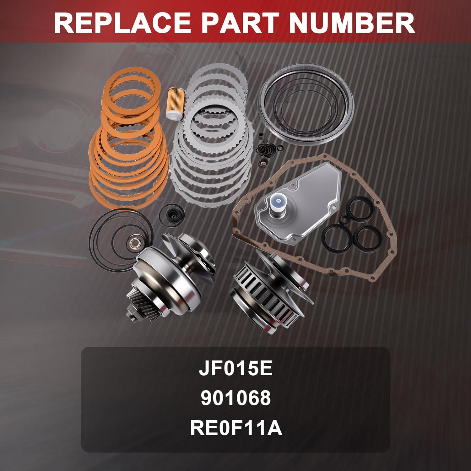 (29 Teeth) JF015E RE0F11A Rebuild Kit, CVT Transmission Master Overhaul Kit with Pulley Set Belt Gasket Oil Filter, Fit for 2009-2019 Nissan Sentra Mitsubishi Select Models