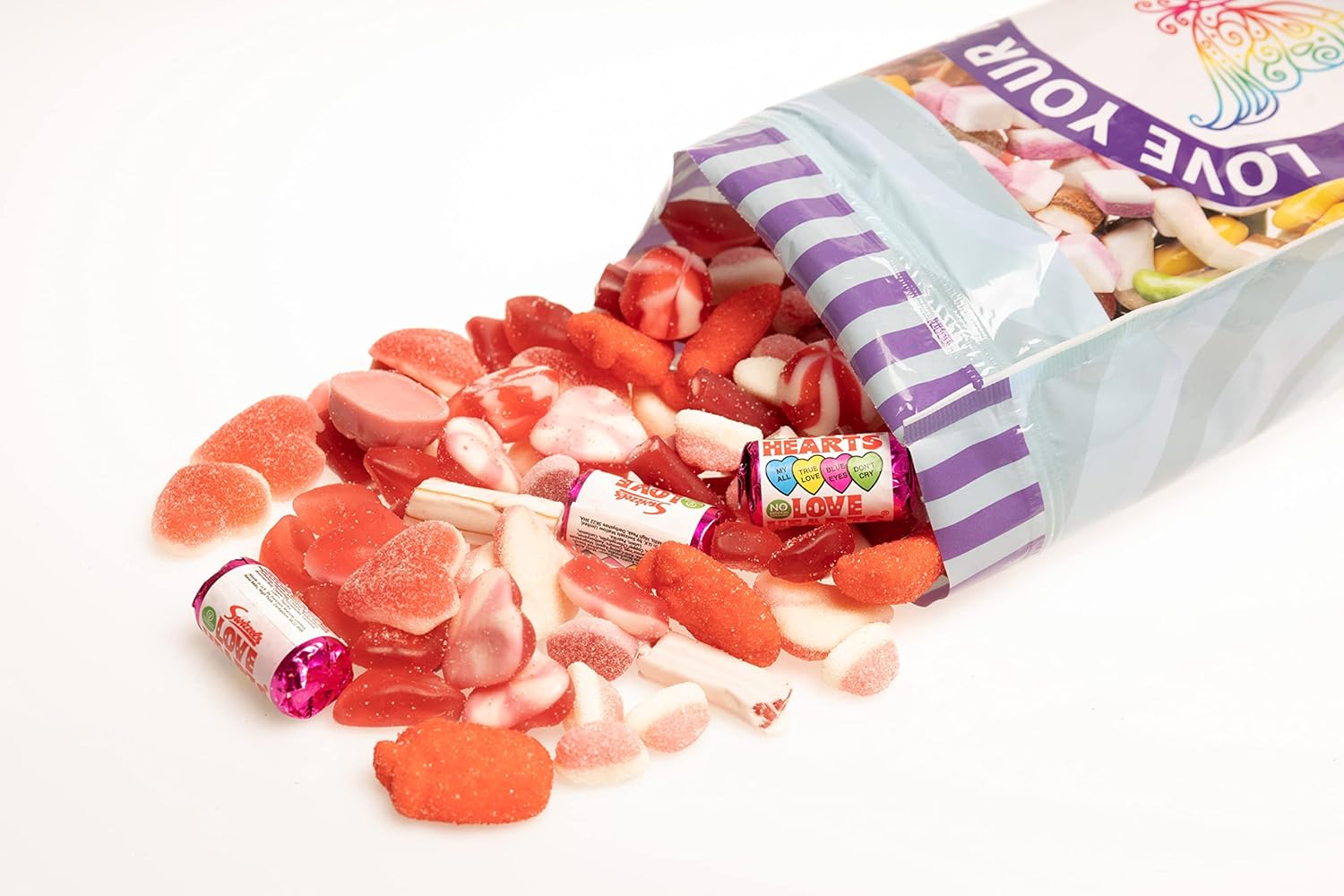 1kg Pink and Red Fizzy & Gummy Jelly Sweet Assortment Pick n Mix Sweets