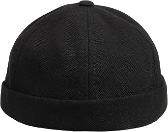 Cotton Docker Cap, Unisex Brimless Cap, Men Skull Cap, Brimless Beanie Hat, Men Women Cuffed Hat.