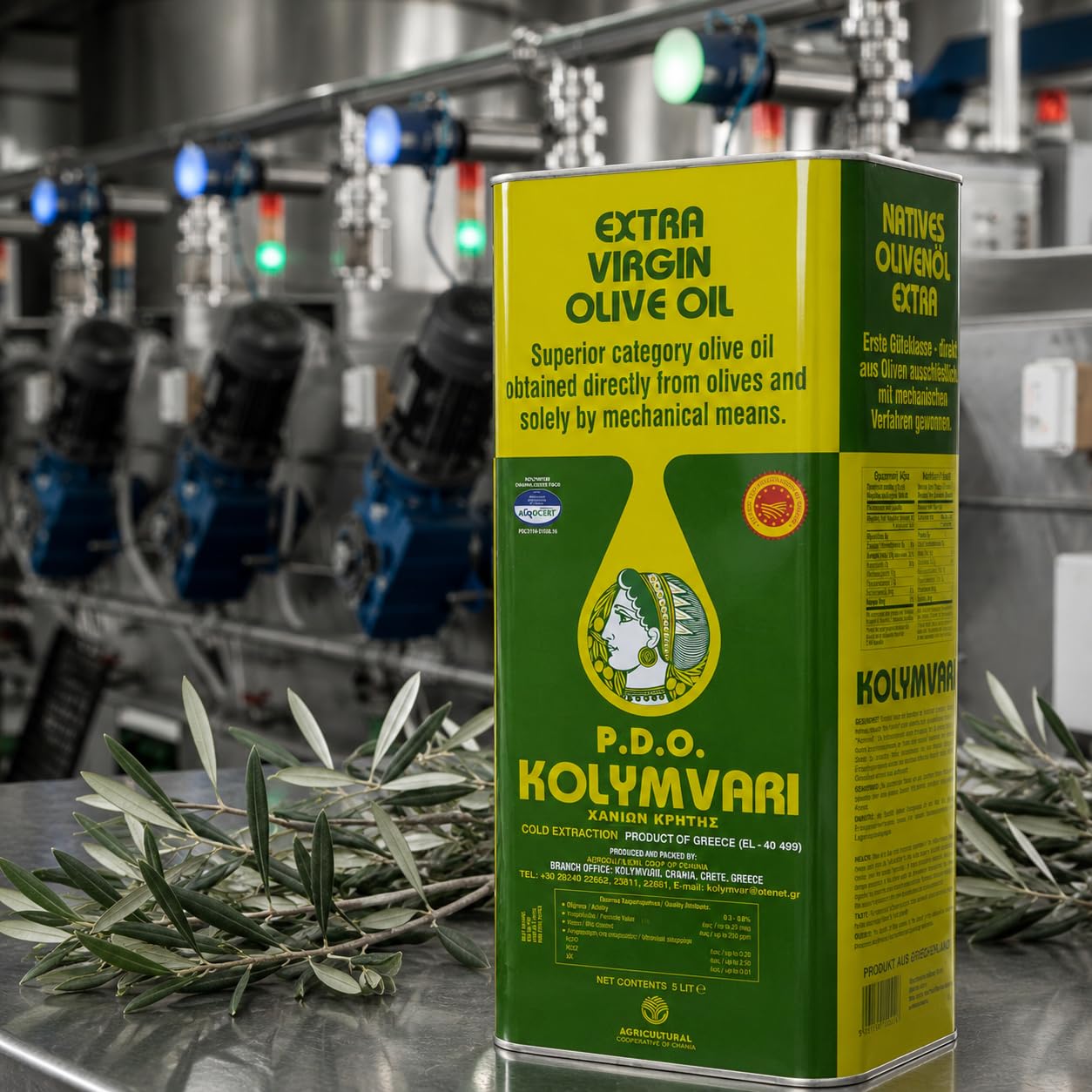 Kolymvari g.U. | Extra Natives Olivenöl | 5 Liter Kanister – Kreta, Griechenland | Premium Olivenöl | 100% Koroneiki Oliven | traditionelle Handernte | Kaltextraktion | niedriger Säuregehalt