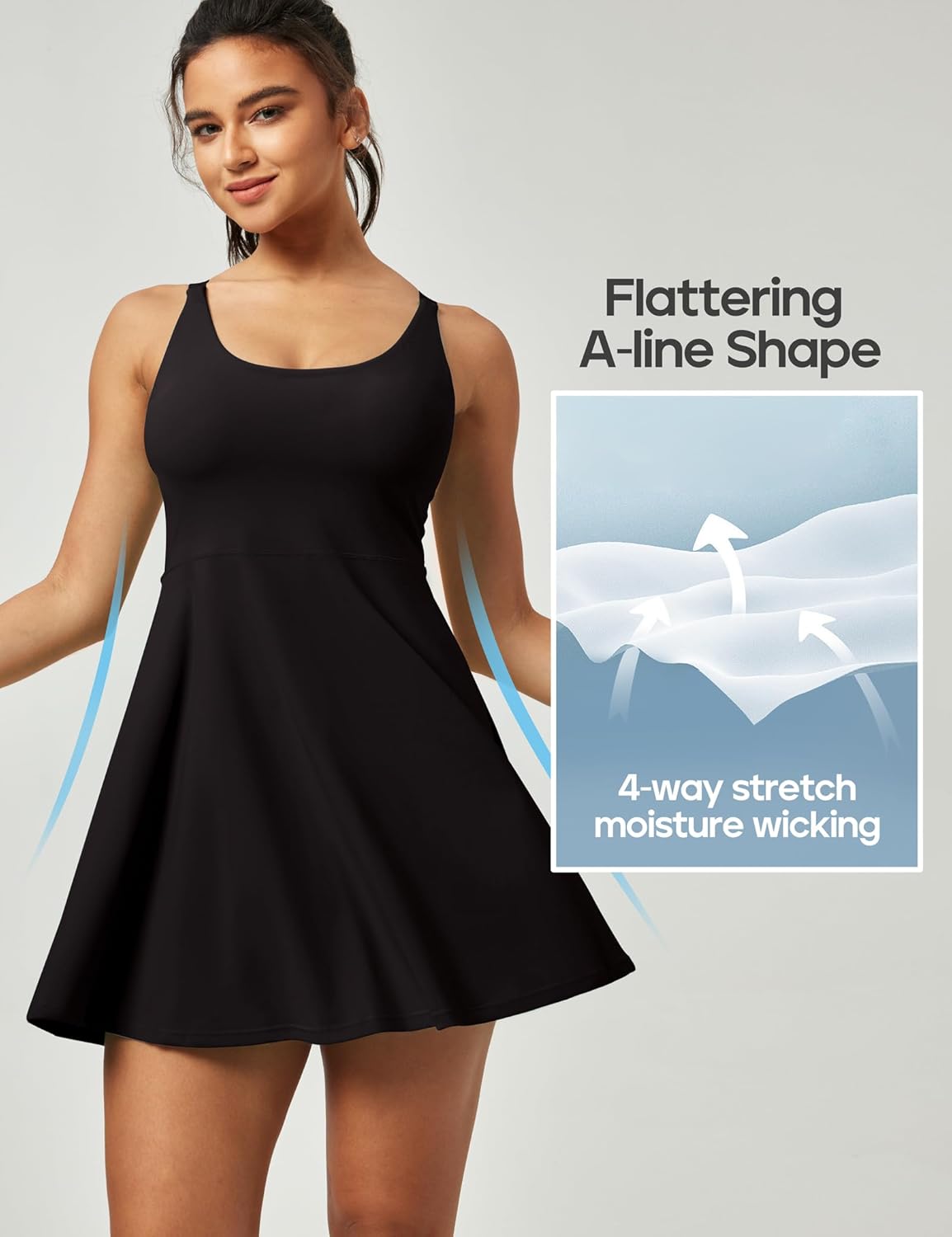 Heathyoga Tennis Dresses for Women Athletic Dress with Shorts Underneath Workout Dress with Pockets Summer Golf Outfits - Image 7