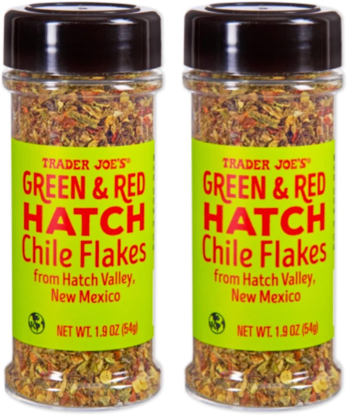 Trader Joe’s Green & Red HATCH Chile Flakes 1.9oz 54g (Two Bottles)