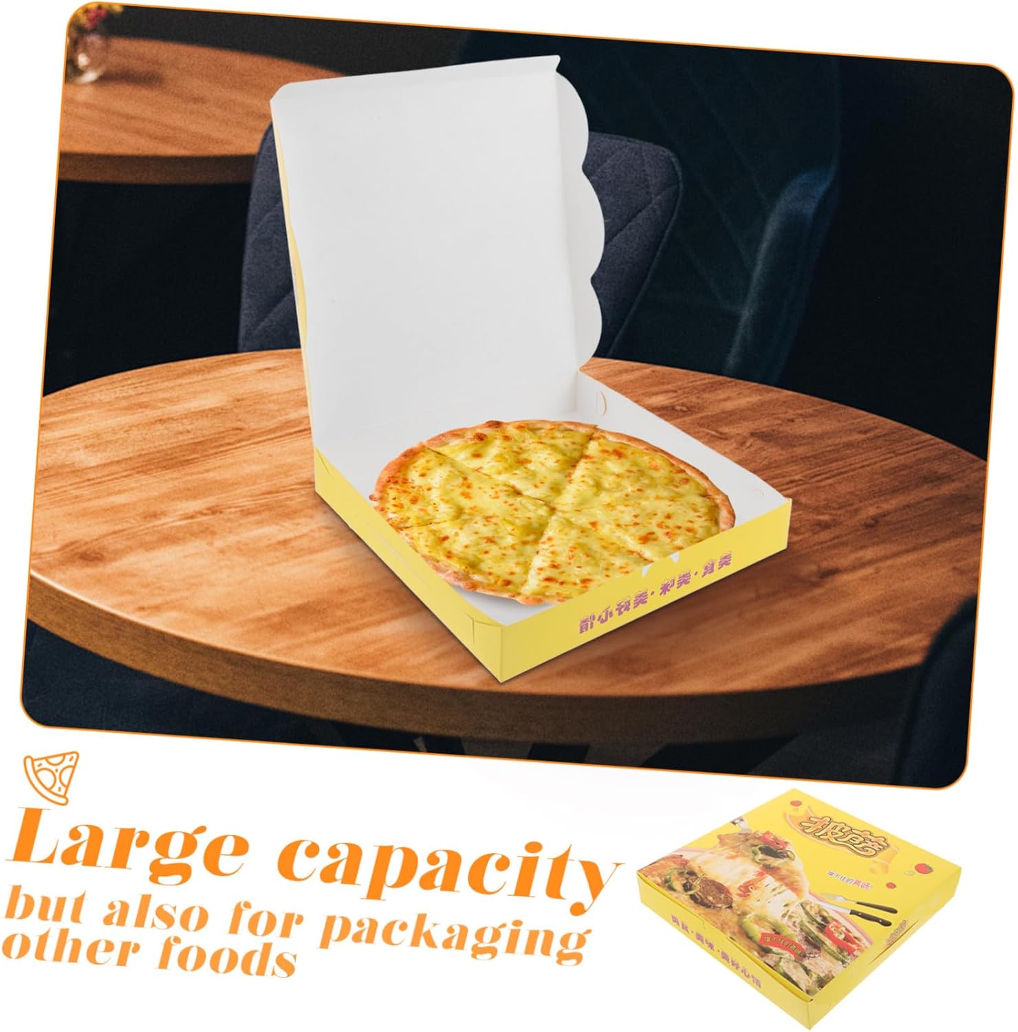 40pcs 9-inch Pizza Boxes Paper Takeout Containers Cardboard Pizza Storage Boxes for Food Packaging Bakery and Leftover