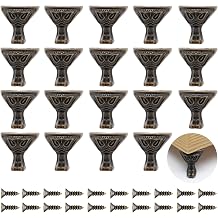 Bivethoi 20Pcs Antique Bronze Decorative Feet, Zinc Alloy Retro Wooden Box Legs Corner Protector for Jewelry Case Furniture Fittings 1 inch