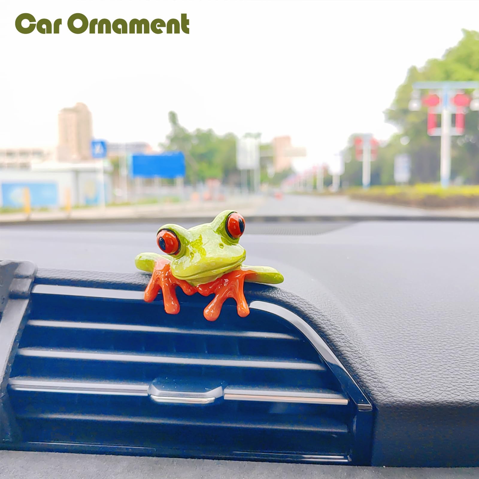 Frog Car Dashboard Decoration, Frog Rearview Mirror Hanger, Frog Decoration With Rhinestones | Funny Car Interior Decoration, Car Decoration, Backpack