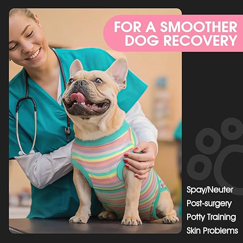 Miniatura 3 de FUAMEY - Traje de recuperación para perros después de cirugía o esterilización, suave y transpirable, traje quirúrgico, para macho y hembra, para no