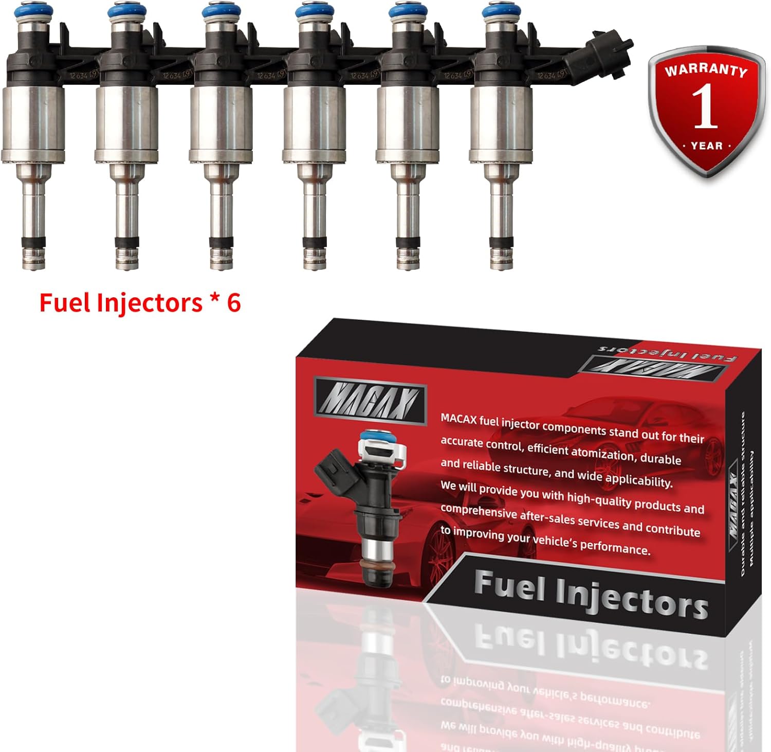 Set of 6 Fuel Injectors 12663380 FJ1152 Replacement Compatible with Buick Enclave Chevrolet Traverse 2012-2017 GMC Acadia 2012-2016 Acadia Limited 2017 3.6L V6 - Replaces 12634491 835-11111