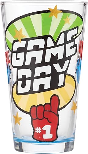 Enesco Designs by Lolita Game Day - Vaso de cerveza artesanal pintado a mano, 16 onzas, multicolor