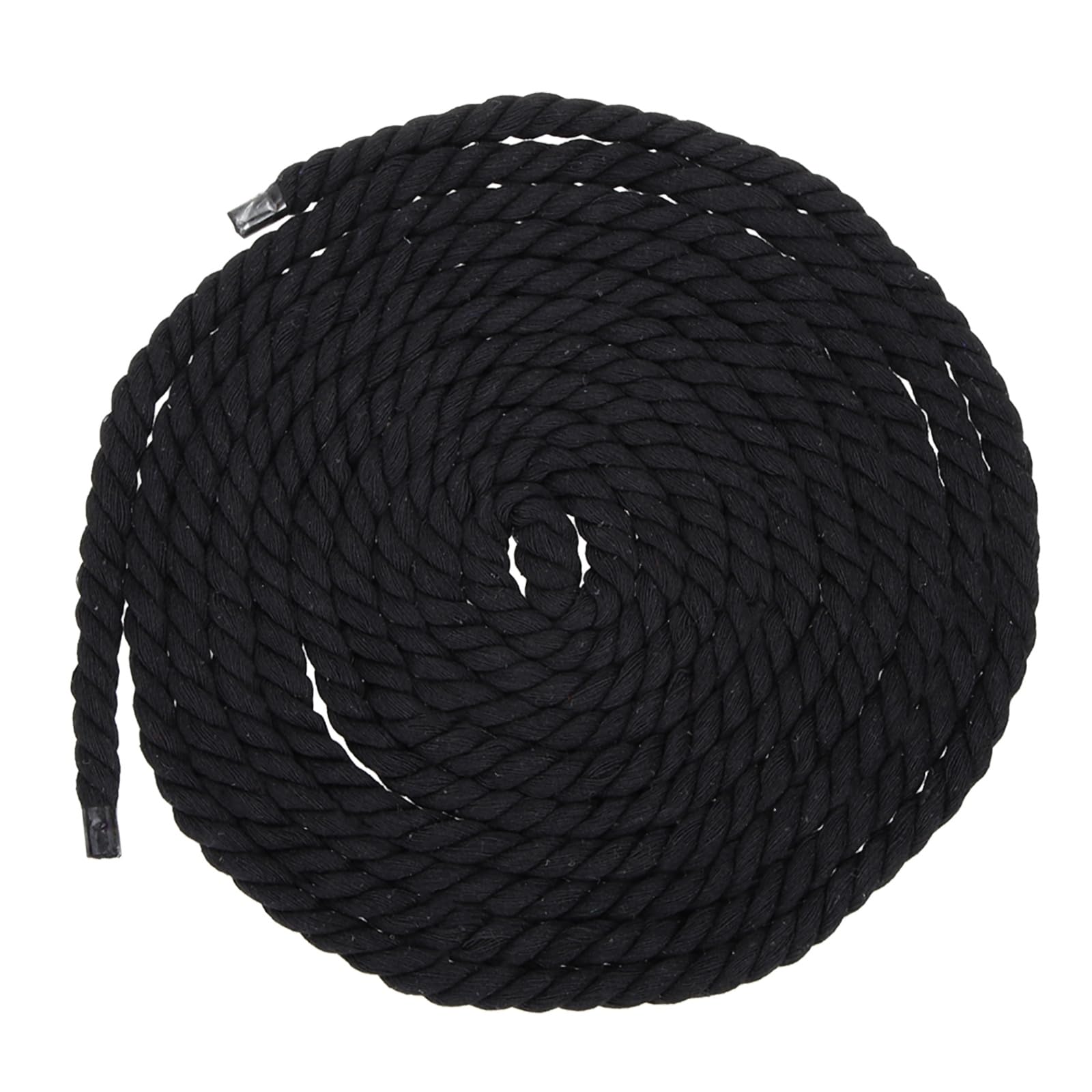 sourcing map 8mmx14.8Ft Black Cotton Rope, 3 Strand Cord