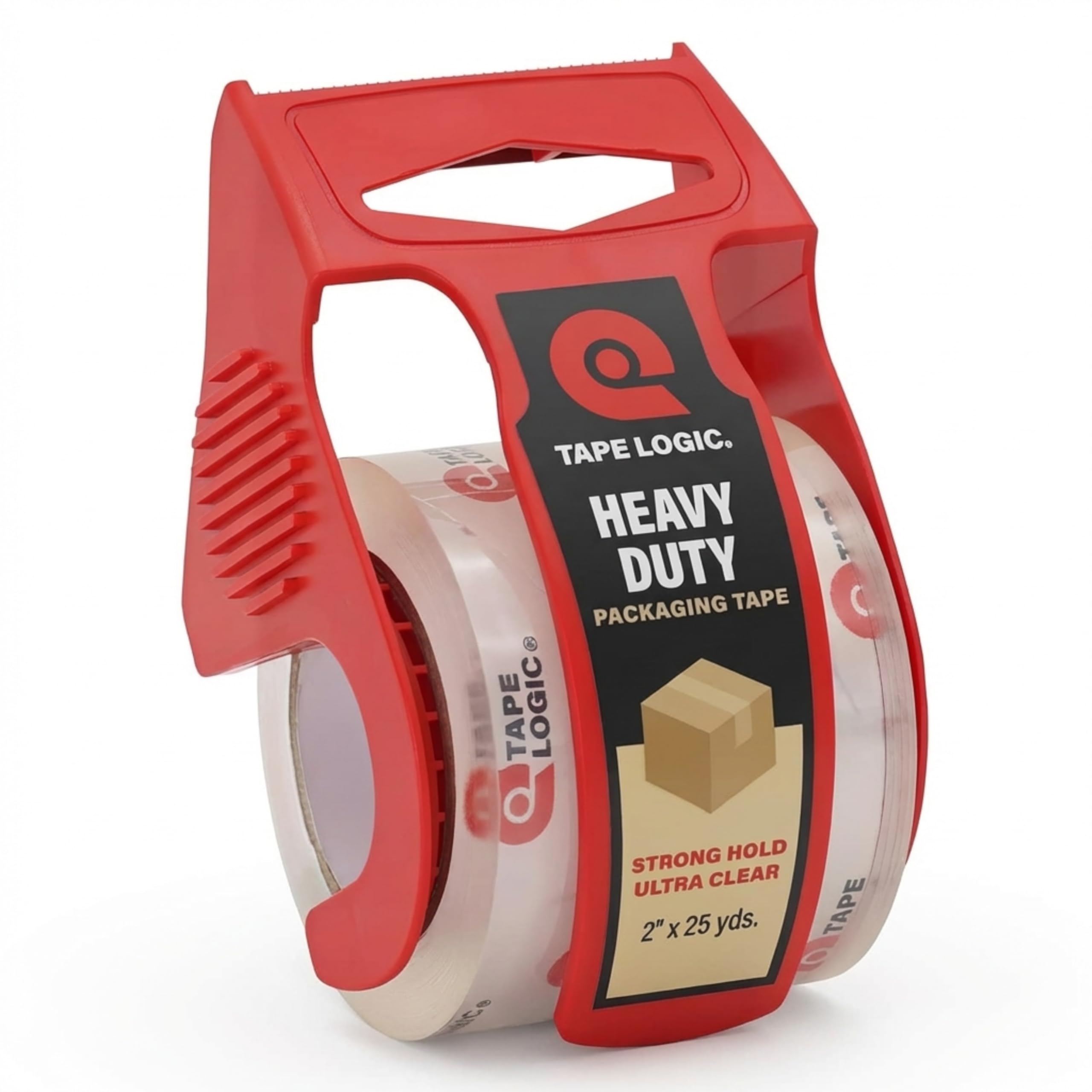 Tape Logic Strapazierfähiges, transparentes Verpackungsband mit Spender, 5,1 cm x 22,8 m, starkes, transparentes Packband, ideal für Versand und Umzugskartons