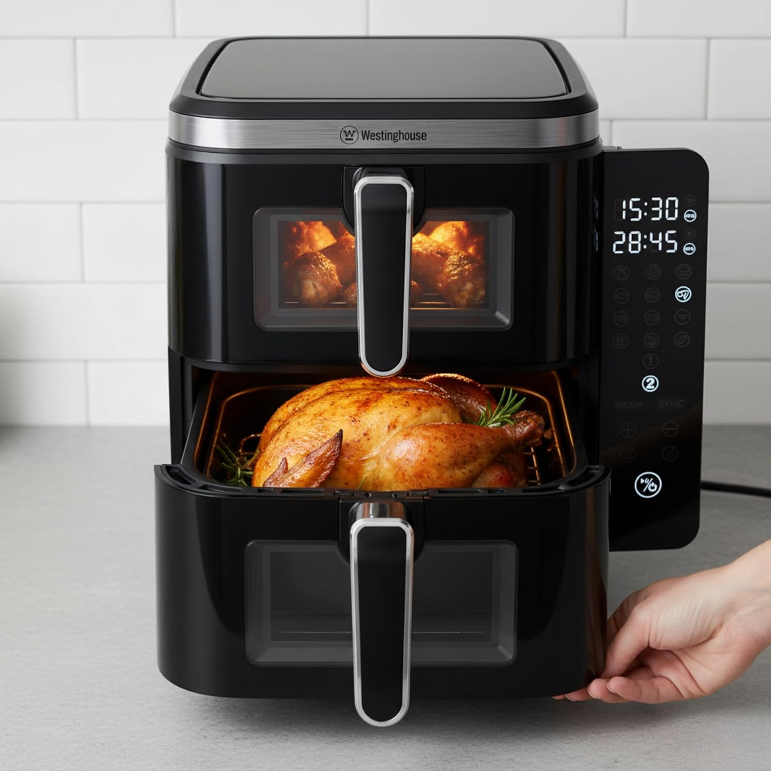 Original | Westinghouse USA Double Stack Air Fryer 11L | Dual Zone Cooking, Foldable Display, 12 Presets, 2800W – BS Plug - 2 Years Warranty 2026 - view 1