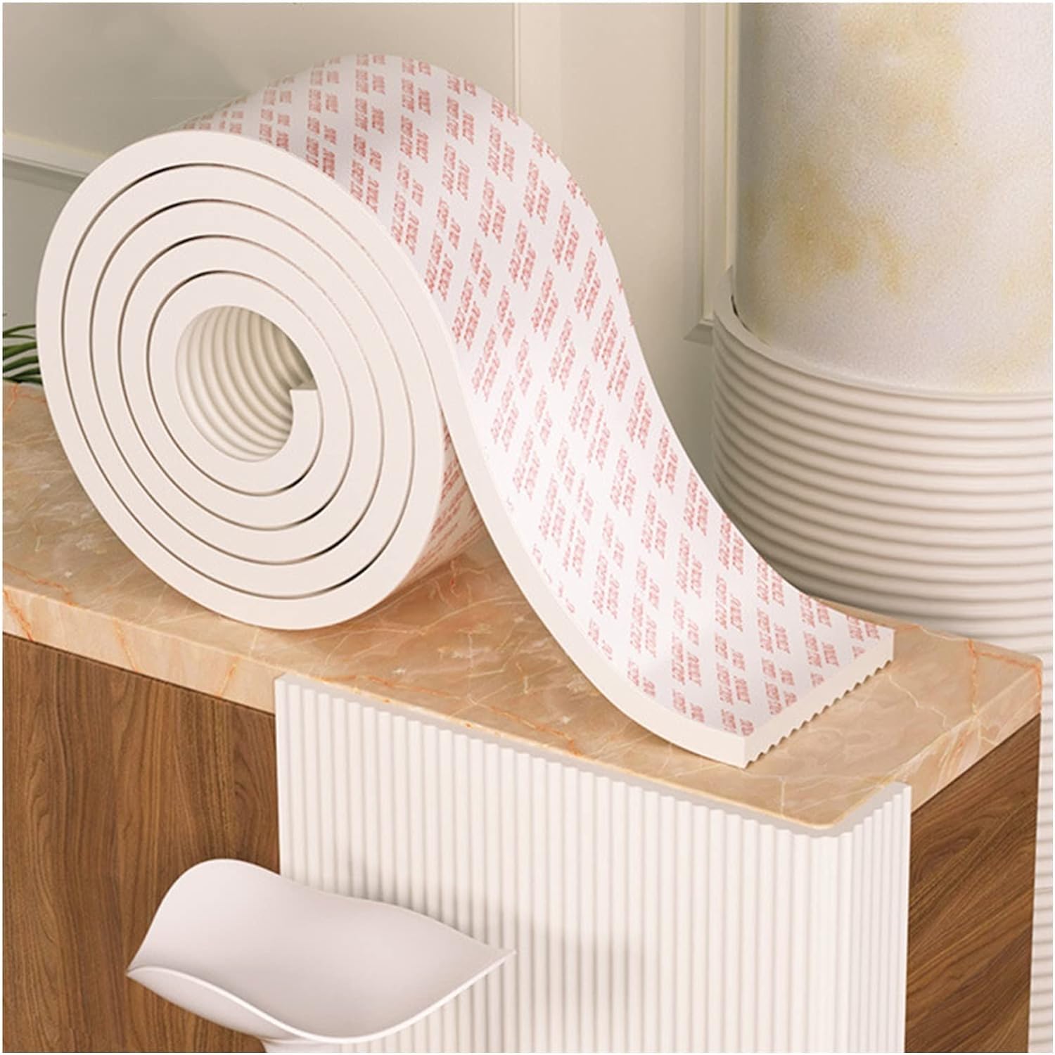 Protecteurs d'angle de parking en éponge blanc ELzEy 2m 4pcs
