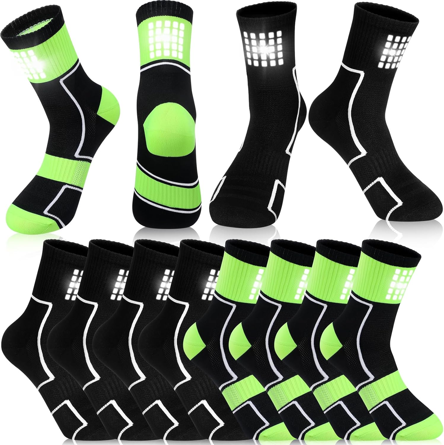 Twistover 6 Pairs Reflective Socks High Visibility Socks