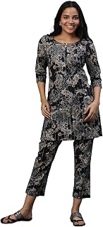 Aurelia Women's Floral Printed Straight Pure Cotton Kurta Set with Trousers Price In India