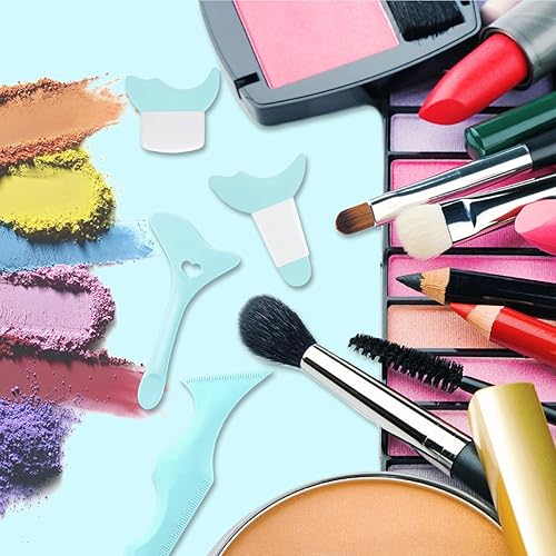 Miniatura 5 de 4 plantillas de silicona reutilizables para delineadores de ojos, protector de máscara de pestañas, herramienta de ayuda para aplicadores de sombra