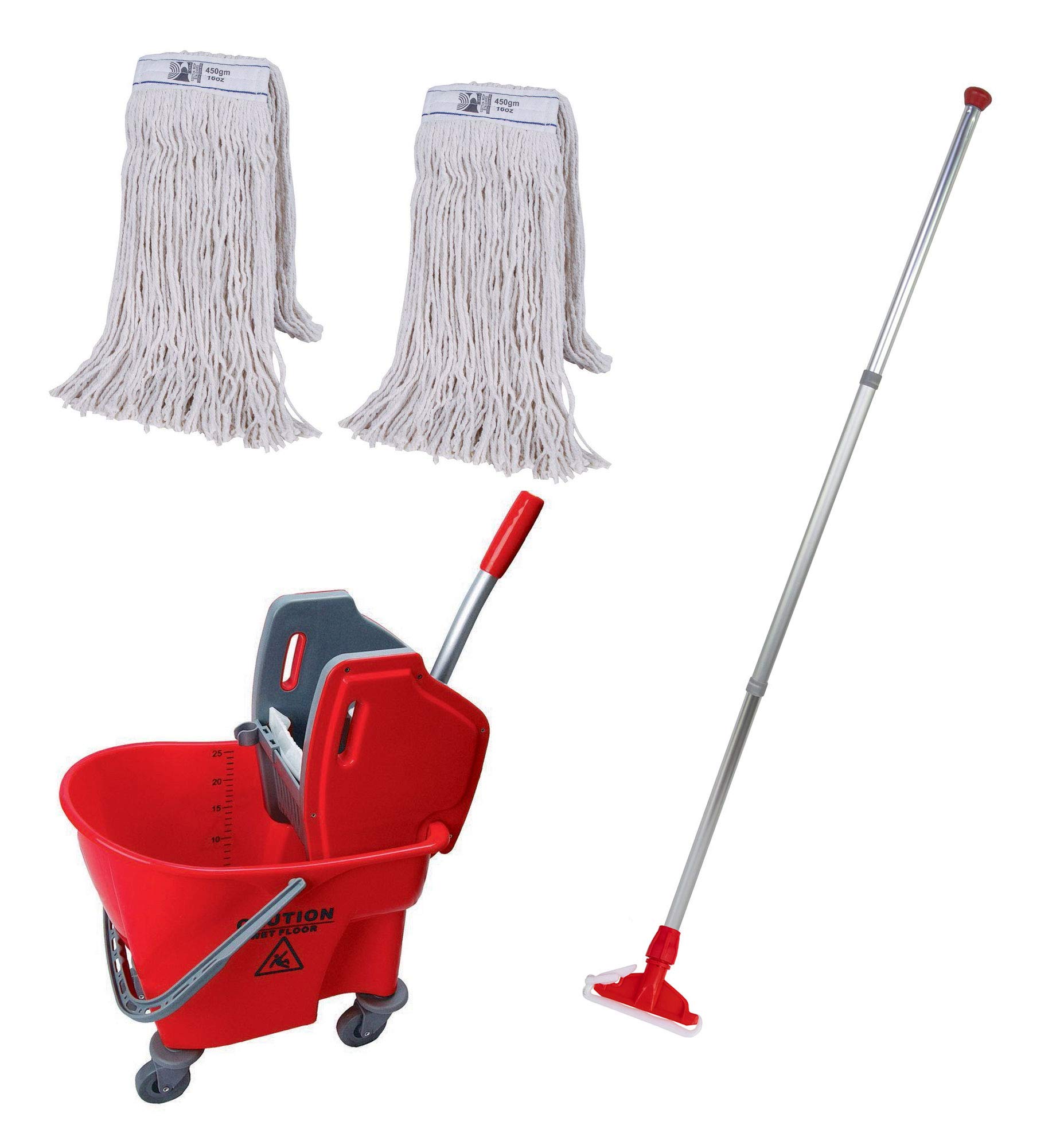 Abbey Professional Heavy Duty Kentucky Mop Handle and Bucket with Two ...
