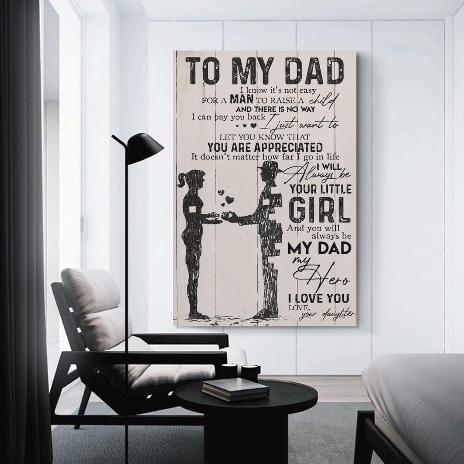 Junmoney To My Dad (2) Home Decor Wall Art, 20x30inch(50x75cm), for Apartments, Flats Or New Home Decor, An Easy Choice for New Home Styling