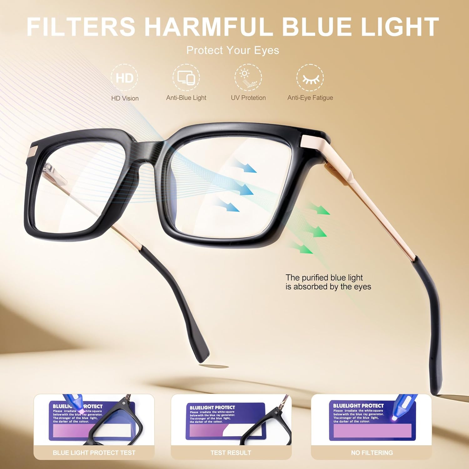 Reading Glasses for Men Women TR90 Frame Lightweight Blue Light Blocking Computer Readers with Metal Leg - Image 4