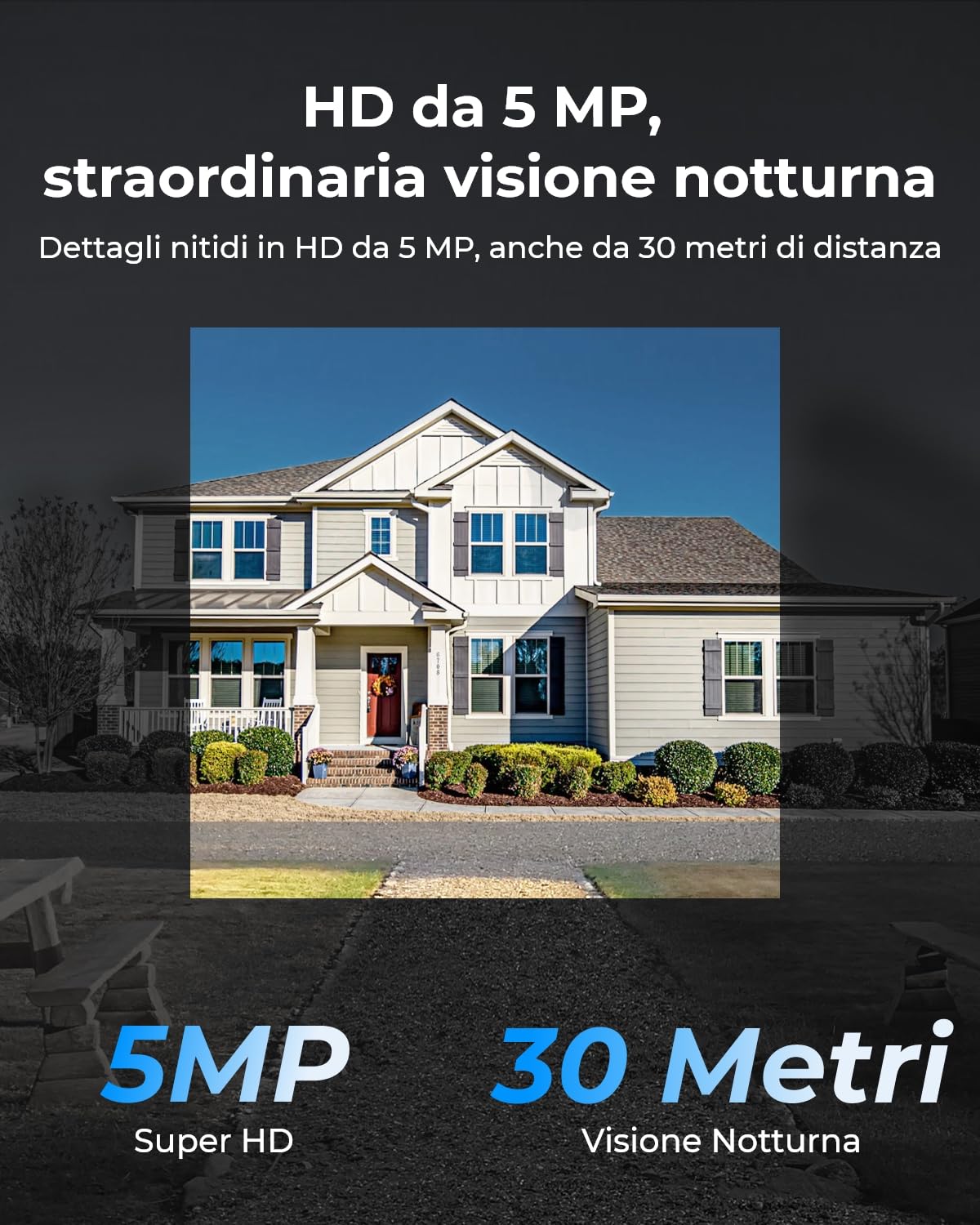 Reolink 5MP Kit Videosorveglianza WiFi dual-band 2,4/5 GHz, 4x Telecamera Wi-Fi Esterno + NVR 12 Canali con HDD 1 TB, Rilevamento Smart, Visione Notturna a 30m, Registrazione 24/7, RLK12-500WB4