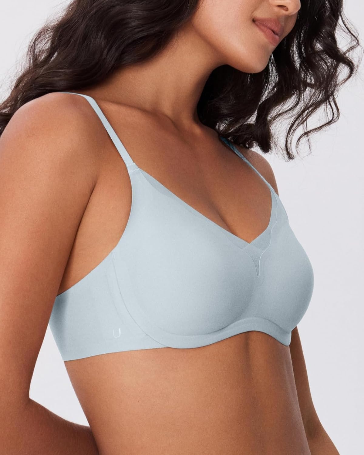 Ubras V Neck Mesh Supportive Bra, Seamless Push up Bra no Underwire, Comfortable Bralette for Women - Image 2