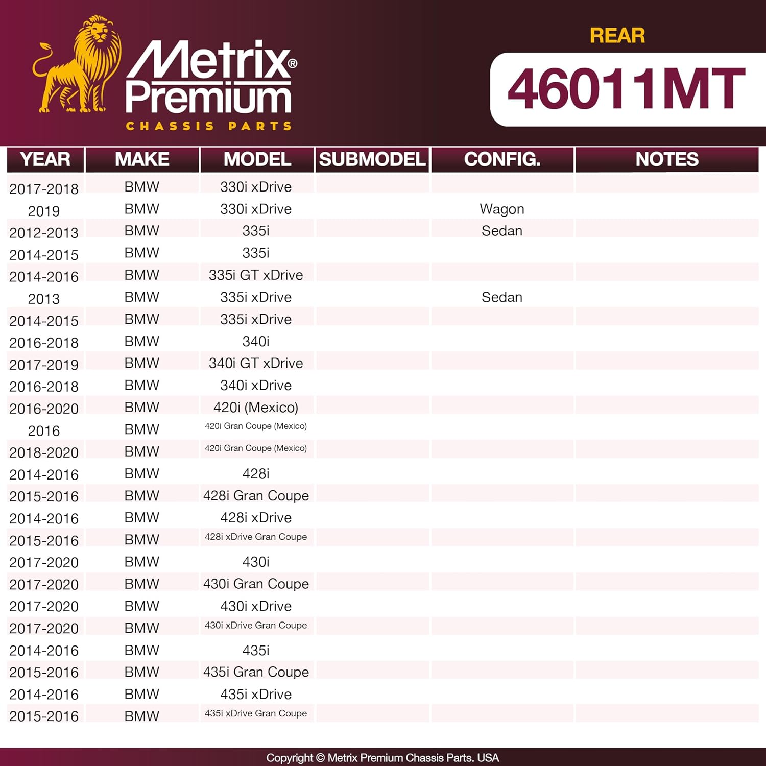 Metrix Premium Chassis Parts - Rear Trailing Arm Fits 18 BMW 118i, 19 118i Hatchback, 16-18 120i, 19 120i Hatchback, 14-19 220i RWD, 20-21 220i, 14-16 228i, 15-16 228i xDrive, 17-21 230i, RK642849