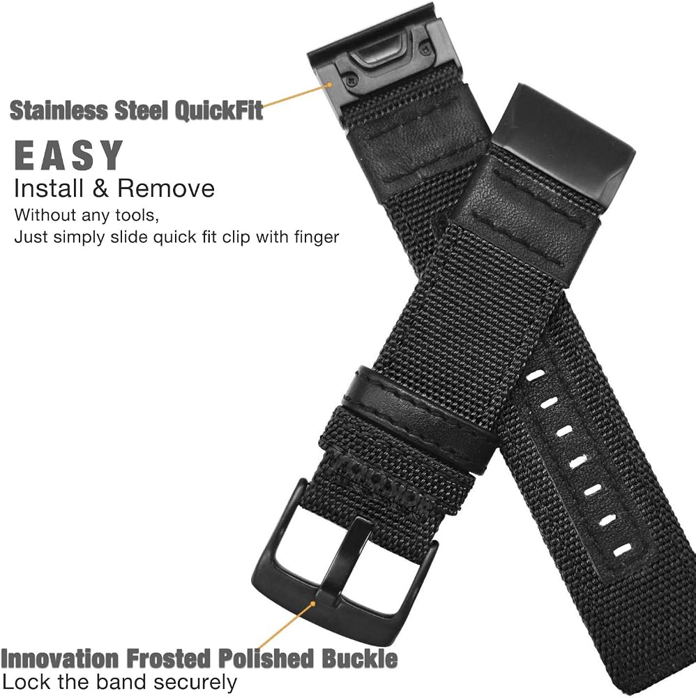 YOOSIDE Bracelet De Montre En Nylon Robuste Pour Garmin Fenix 7x Fenix 6x Fenix 5x Enduro Ajustement Rapide 26 Mm Bracelet De Sport En Nylon Tisse Reglable Avec Fermoir En Acier Inoxydable Pour Epix Pro 51 Mm YOOSIDE Bracelet De Montre En Nylon Robuste Pour Garmin Fenix 7x Fenix 6x Fenix 5x Enduro Ajustement Rapide 26 Mm Bracelet De Sport En Nylon Tisse Reglable Avec Fermoir En Acier Inoxydable Pour Epix Pro 51 Mm
