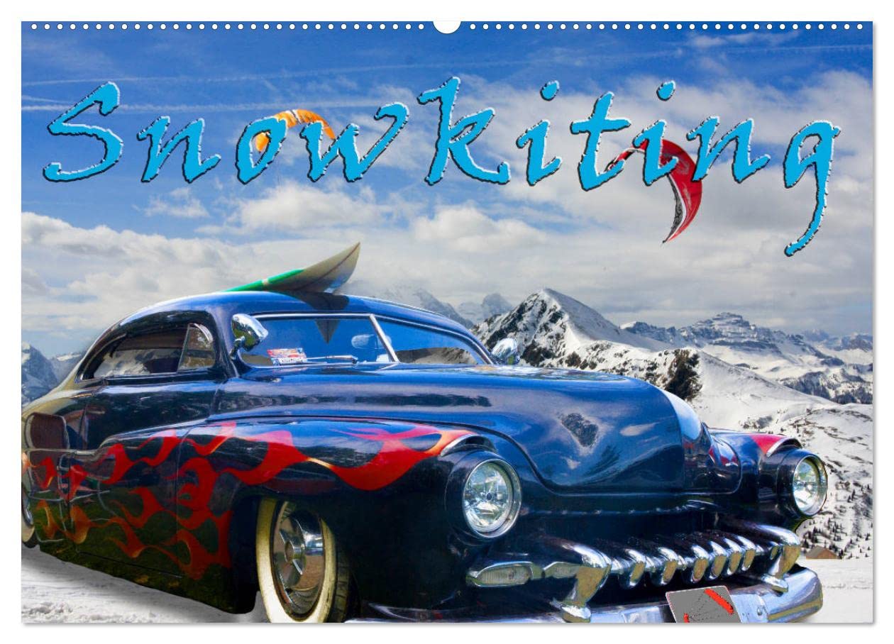 Snowkiting (Wandkalender 2026 DIN A2 quer), CALVENDO Monatskalender: Wintersport mit Windkraft