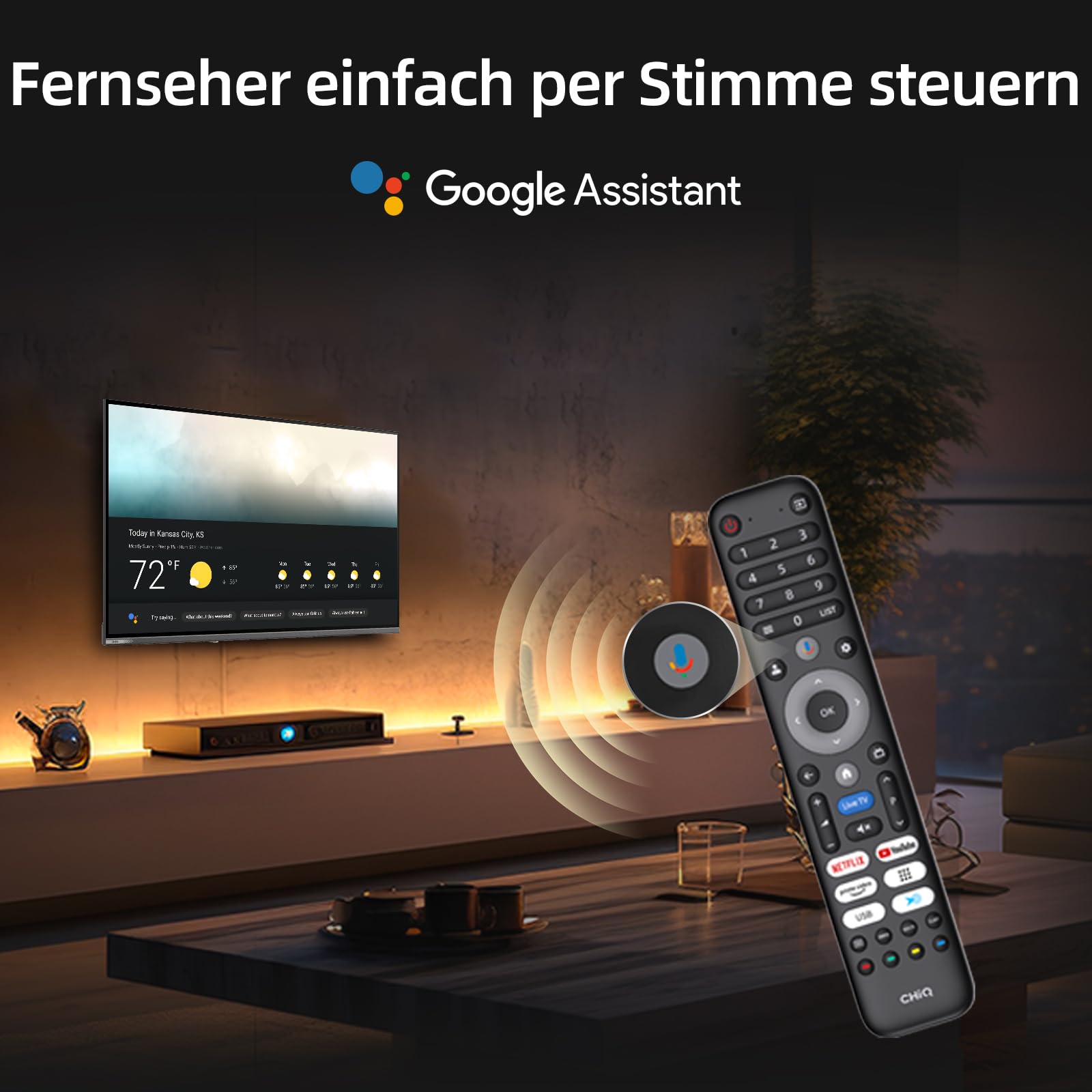 CHiQ 43 Zoll 4K UHD QLED Smart Google TV, ALLM & VRR für Spiele, MEMC | Kompatibel mit Apple AirPlay, HDR10, Sprachsteuerung, Ultra-dünnes Metal-Design, Dolby Audio, 2.4G/5G WLAN, U43QST