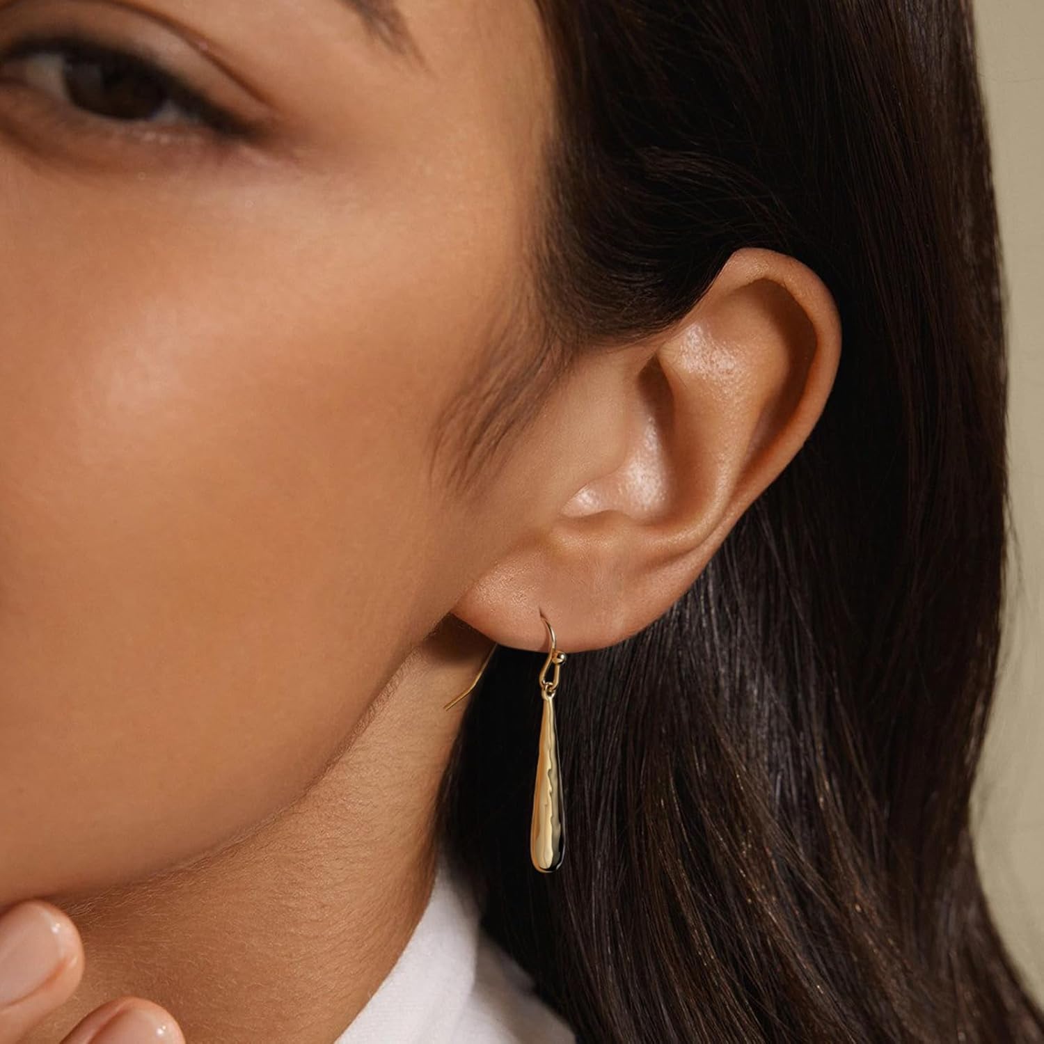 Gold Earrings for Women, Silver Earrings, Trendy Dangle Stud Jewelry for Women, 14K Gold-Plated and Silver Dainty Jewelry Cute Teardrop Dangling Gift - Image 3