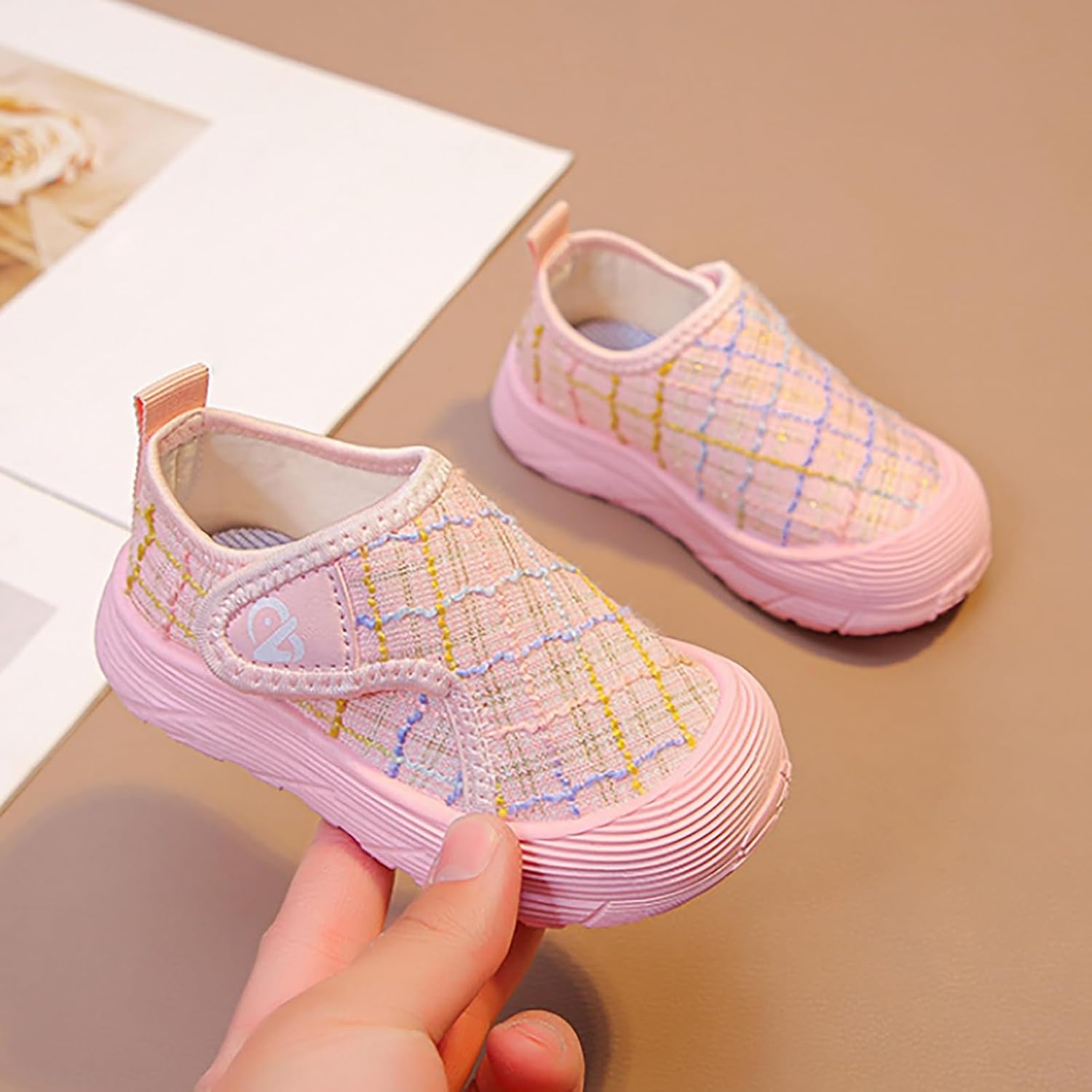 Girls Sneakers - Indoor Shoes Soft Soled Girls' Canvas Shoes Baby Cloth Footwear for Kids Comfortable Children's