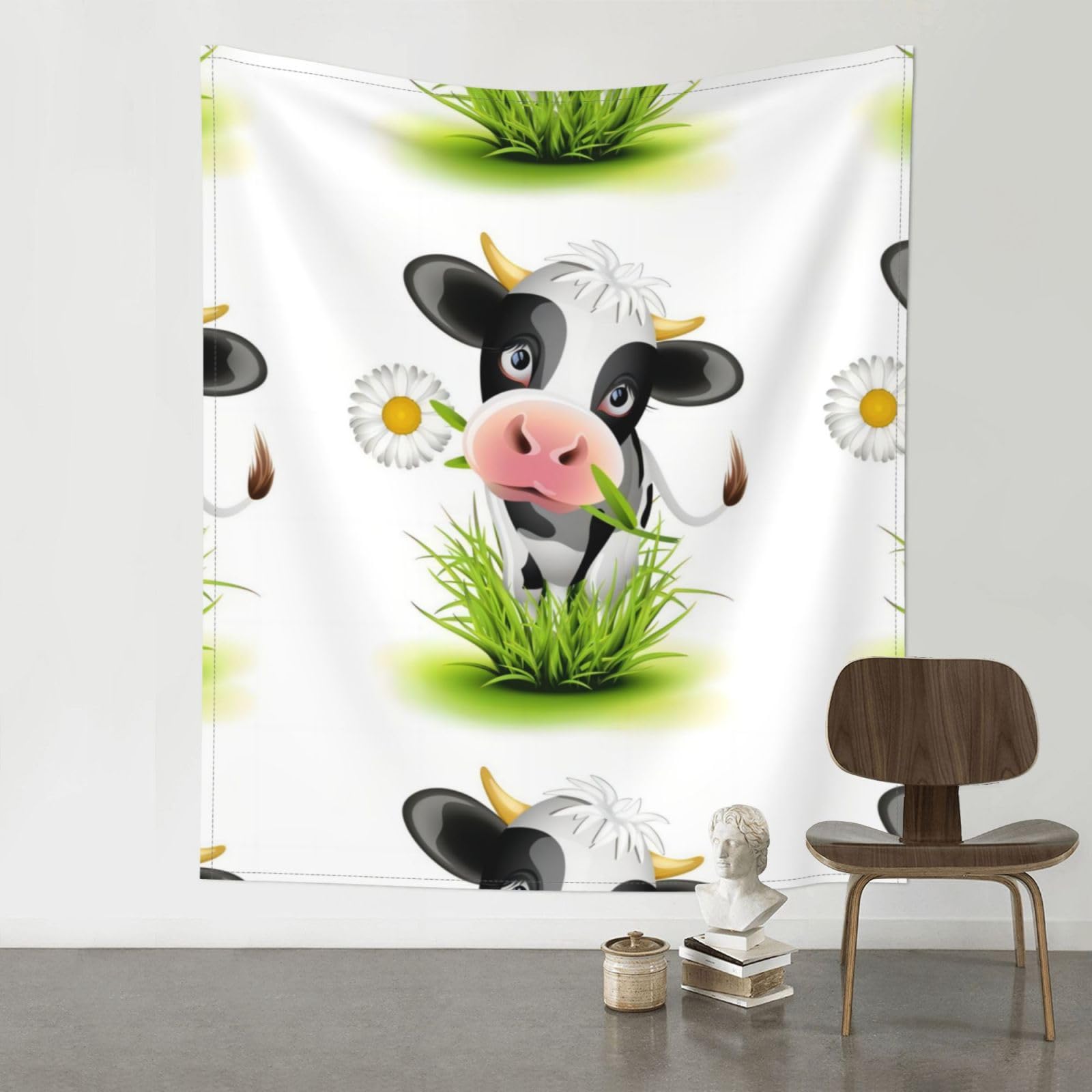 YYHWHJDE Cute Cow Prints 60x51in Wall Tapestry – High-Grade Polyester Throw for Dorm, Beach & Home Decor