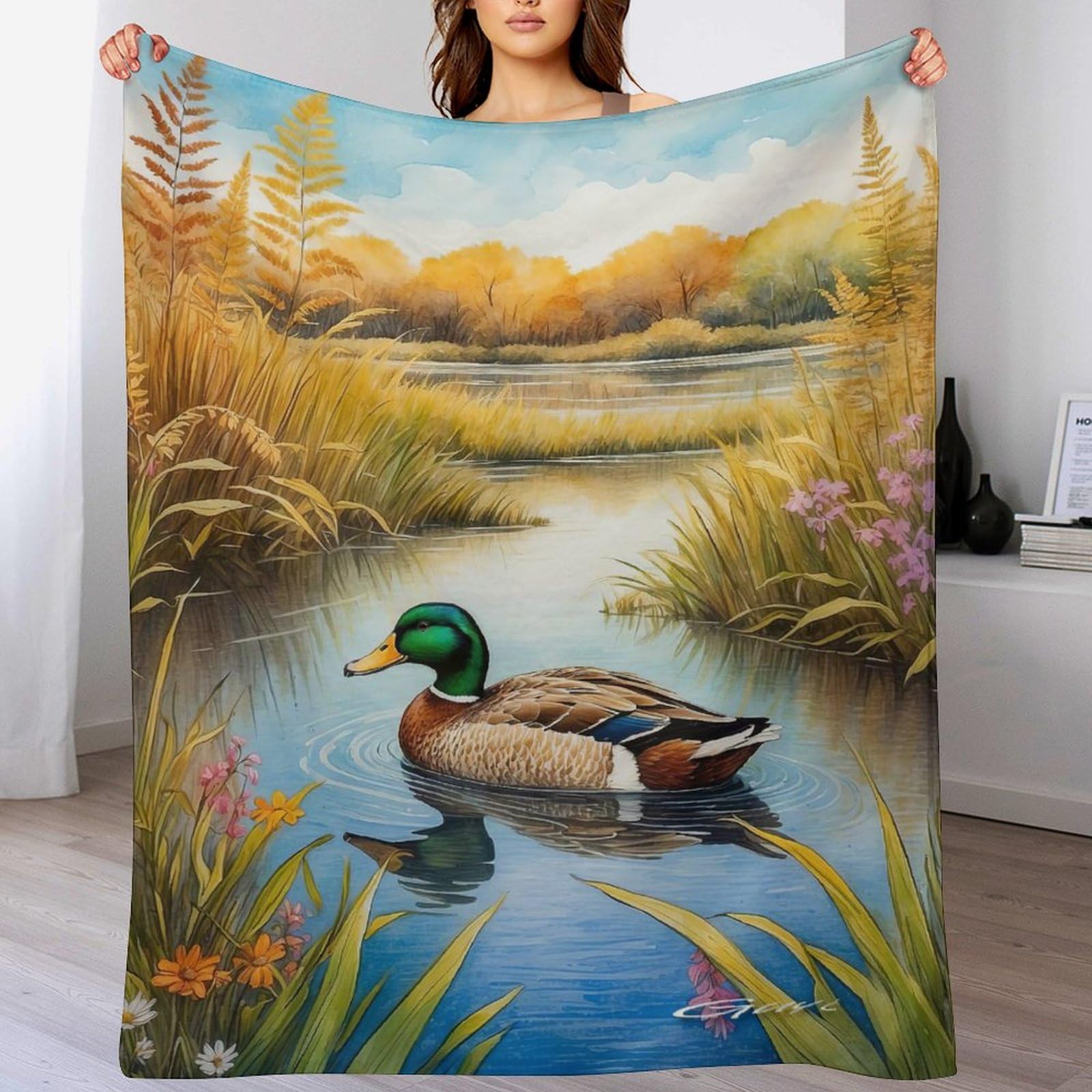 Couverture canard plaid flannel pour une ambiance douce de lit