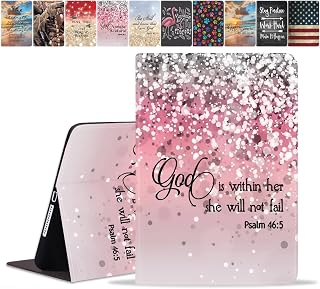 for Samsung Galaxy Tab A 10.1 Inch Case 2019 (SM-T510/T515/T517), Slim PU Leather Stand Cover with Auto Wake/Sleep for Samsung Galaxy Tab A 10.1", Pink Glitter Quote Bible Verse Psalm 46:5