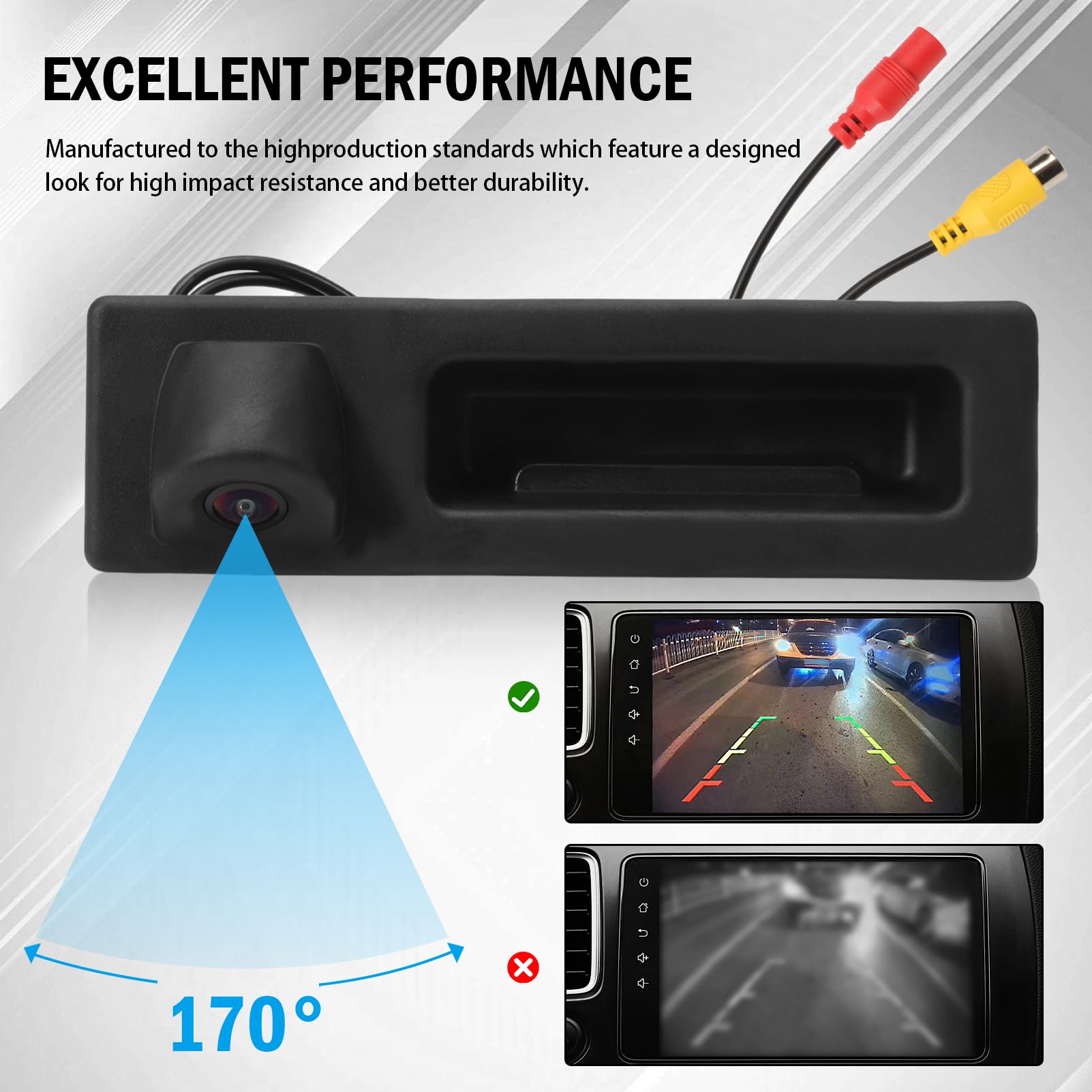 Caméra de recul HD 1080P pour F20-F23, F45-46, F87, F82, F25, F10-11, F07-06, 12-17 ans. Grand angle de 0°, vision nocturne, étanche IP68