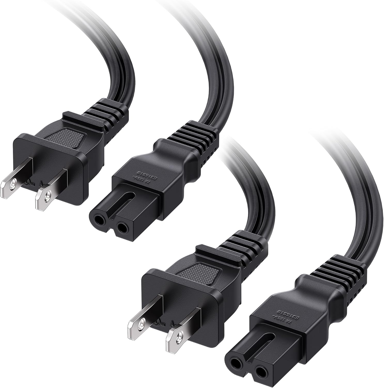 Cable Matters 2 Pack 2 Prong Vizio TV Power Cord