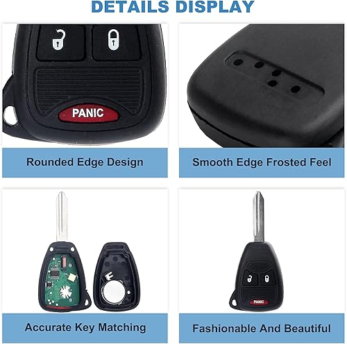 Miniatura 5 de ECCPP 2 llaveros 04-12 para Jeep Grand Cherokee Commander Compass para Chrysler 200 300 Aspen PT Cruiser Sebring para Dodge Ram 1500 2500 3500