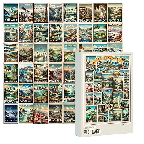 XIAOAIKA Vintage Travel National Park Postcards Set - Retro Wall