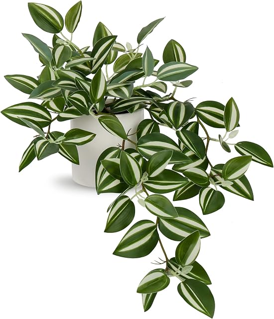 Oairse Fake Plants Artificial Hanging Plants in Ceramic Pots Realistic Faux Trailing Plants String of Plants Fake Potted Plants for Indoor Outdoor Home Wall Office Bathroom Kitchen Desk Decoration