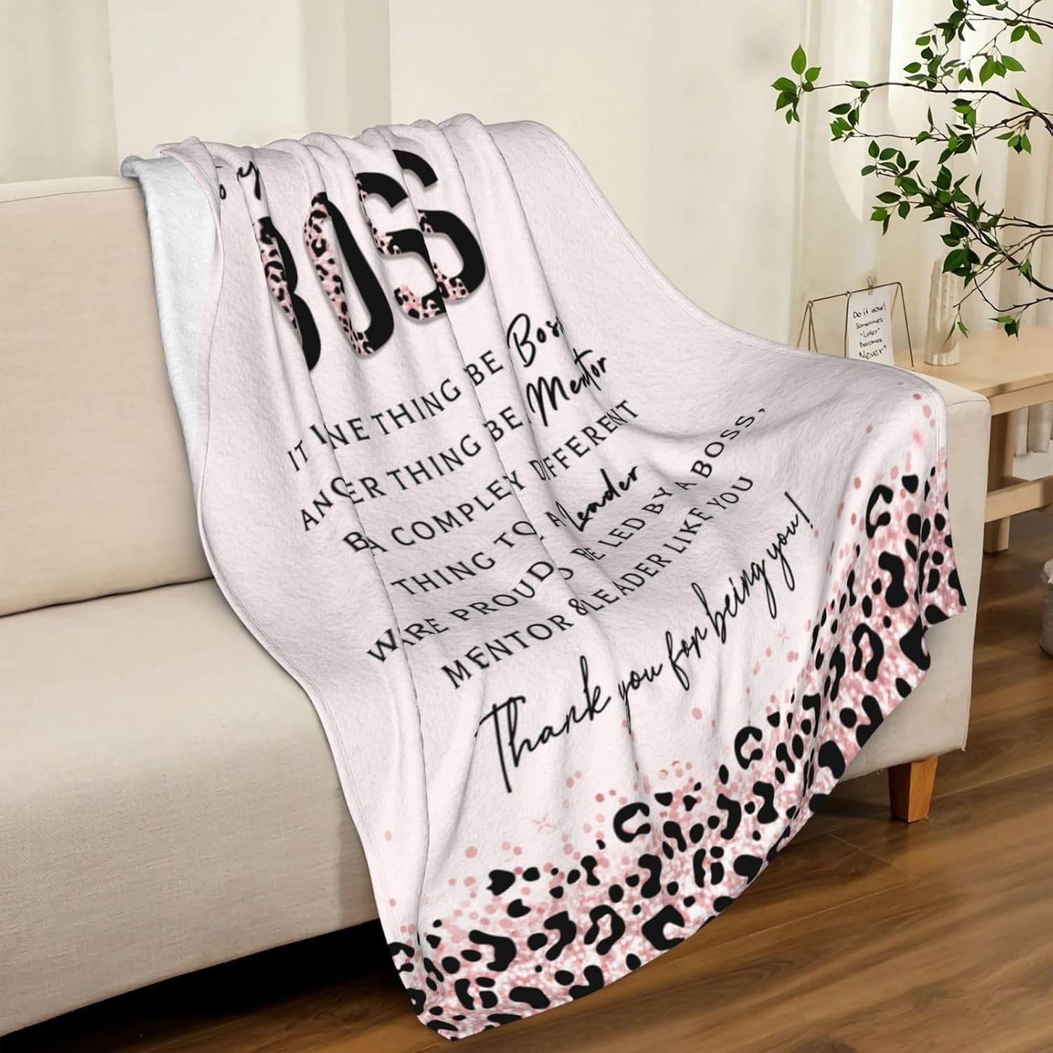 Valentines Day Boss Appreciation Gifts for Women Men, Boss Lady Blanket for Women, Boss Day Gifts for Her/Woman/Female, Best Boss Birthday Gifts for Woman, Boss Lady Throw Blanket 60"X50" - Image 3
