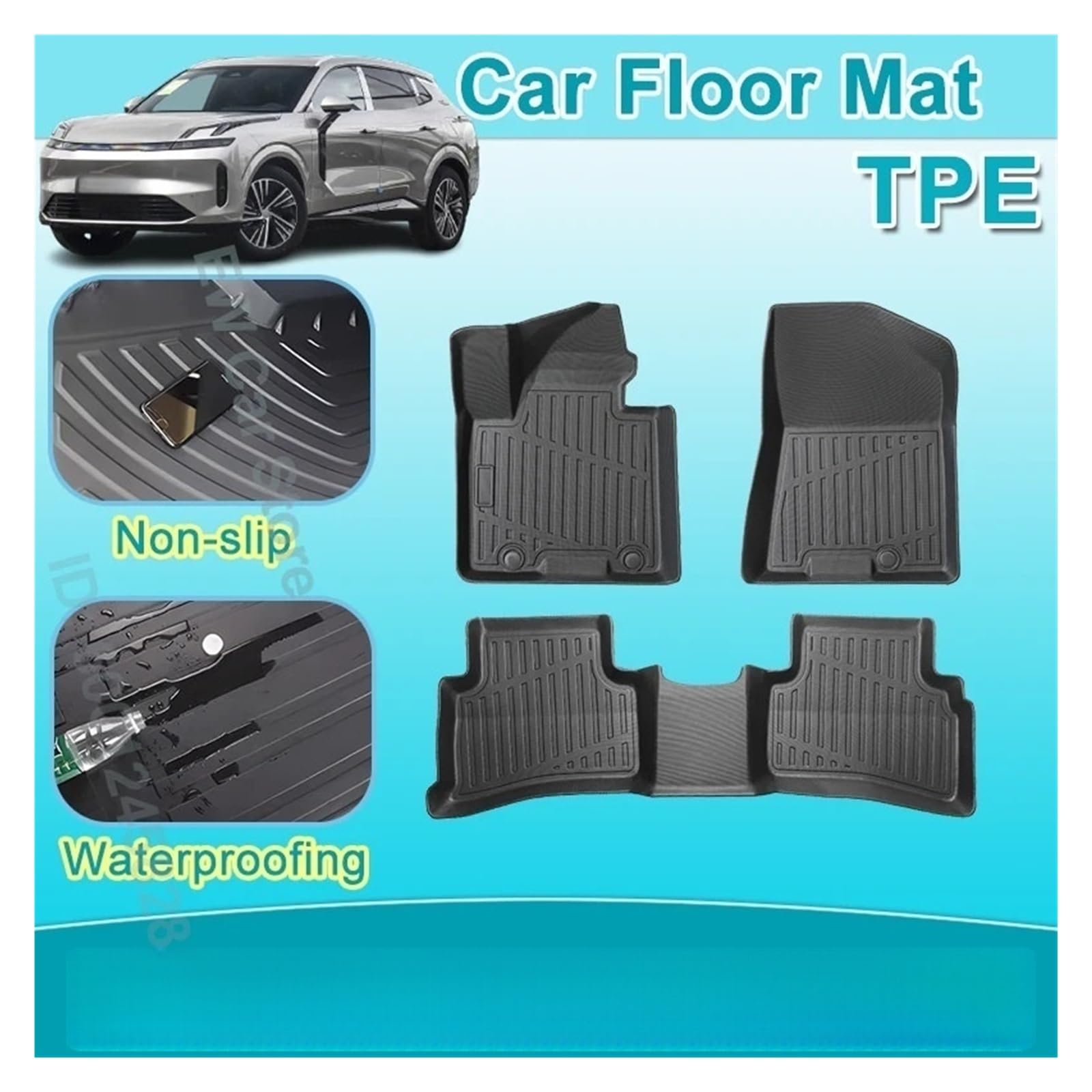Auto-Fußmatten Für Lynk Co 08 2023~2025 LHD Auto-Fußmatte | Für Lynk Co 08 2023 ~ 2025 LHD TPE Auto Boden Matte Wasserdicht Anti Slip Fuß Teppich Schützen